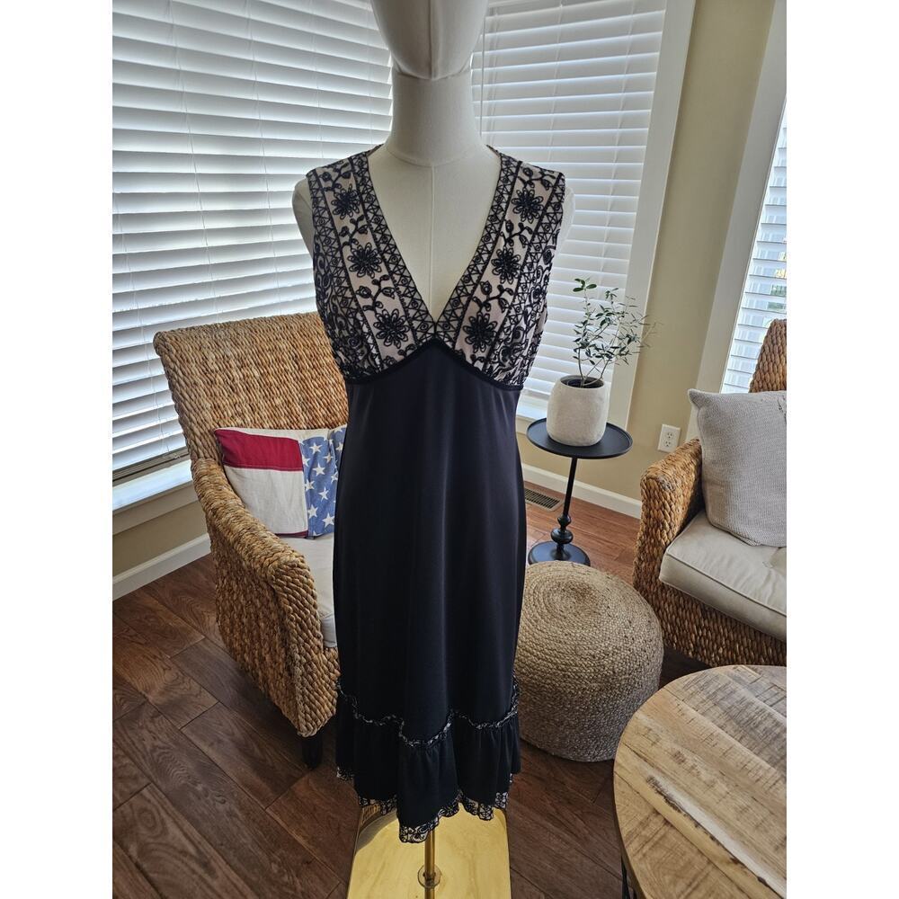 David Meister Vintage Evening Cocktail Dress Women’s Size 10 Lace Trim